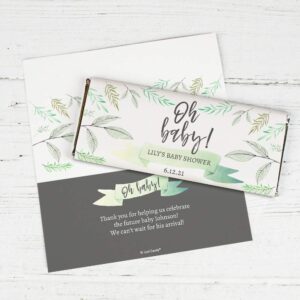 25ct Personalized Baby Shower Chocolate Bar Wrappers - Just Candy, 12 Bars