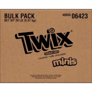 TWIX Minis Caramel Chocolate Cookie Candy Bars Bulk Pack 20lb Box