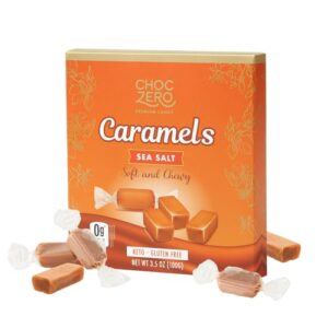 ChocZero Sugar Free Caramels - All Natural, Soft & Chewy - Keto Candy (3.5oz Box)