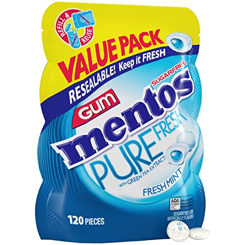 Mentos Pure Fresh Chewing Gum Xylitol Fresh Mint 120 Pieces