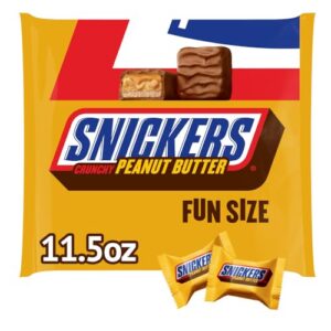 SNICKERS Crunchy Peanut Butter Squared Fun Size Milk Chocolate Candy Bars 11.5 oz Bag