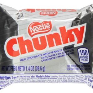 Chunky Single Candy Bars Pack of 48 1.4oz Made with Milk Chocolate Peanuts Raisins