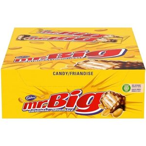 Indulgent Cadbury Mr. Big Chocolate Bar 24pk 60g - Vanilla Wafer, Peanuts, Caramel, Rice Crisps