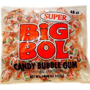 Super Size Big Bol Candy Bubble Gum 48 Count Pack - Chewy Bubble Gum Center, Nostalgic Classic Favorite