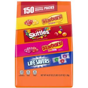 SKITTLES, STARBURST, LIFE SAVERS Bulk Candy Variety Pack 44.07 oz Bag