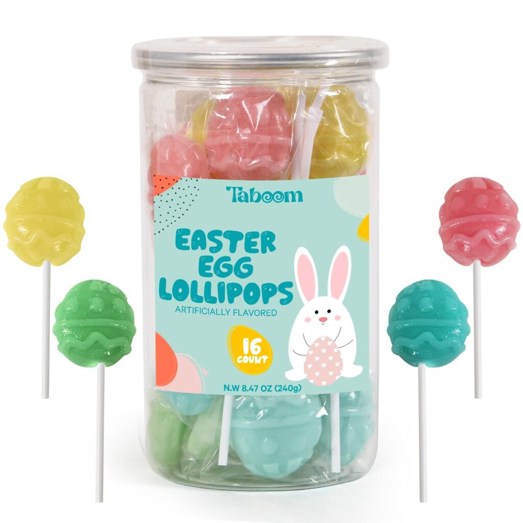 Easter Egg Lollipops for Kids, School, Party – Bulk Treats, 16-Count