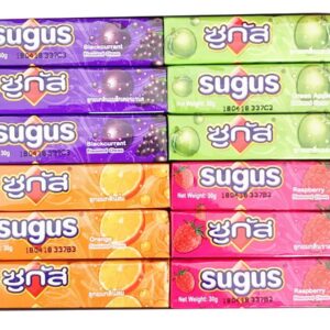 Sugus Kraft Sweet Chewy Candy Mix Fruit 10 Packs - Thai Made, Low Calorie, Fun Gift