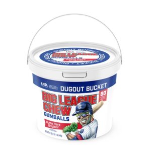 Big League Chew - Original Bubble Gum Flavor + 80pcs Individually Wrapped Gumballs + Team Rally Bucket