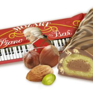 REBER Mozart Piano Bar Pack of 3 1.6oz - Pistachios, Almonds, Hazelnut Praline in Milk Chocolate