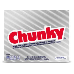 Chunky Milk Chocolate with Peanuts and Raisins 24 Pack Candy Bars