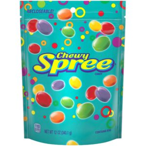 Chewy Spree Candy 12-oz. Resealable Bag - Sweet, Tangy Fun with Soft Chewy Center