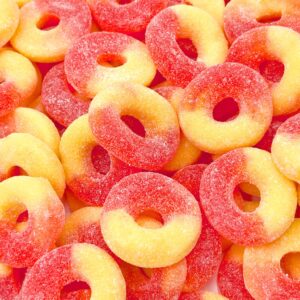 Peach Rings Gummy Candy 1lb Bag Soft & Chewy Peach Gummies