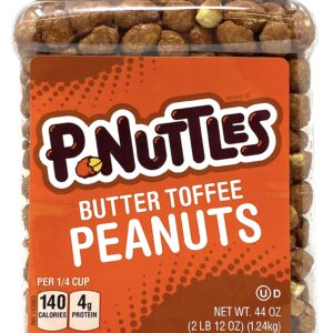 P-Nuttles Butter Toffee Covered Peanuts 44oz Jar - Made in USA, Kosher