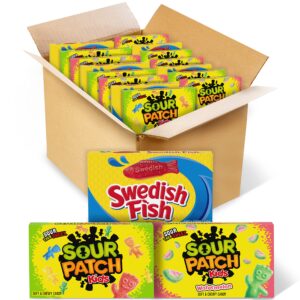SOUR PATCH KIDS Watermelon & SWEDISH FISH Variety Pack, 15 Movie Theater Boxes