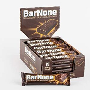 BarNone Chocolate Bar | Chocolate Wafer – Pure Milk Chocolate - Peanuts | A Chocolate Lover’s Candy Bar | BarNone Chocolate Bar Brought To You By Iconic Candy | 24 Count