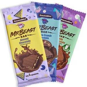 Beast Bar Milk Chocolate, Almond Chocolate, Quinoa Chocolate Feast Bars [3-Pack] Kit Kat
