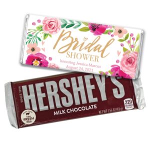 Bridal Shower Favors Personalized Chocolate Bars - Floral Just Candy 12 Pack
