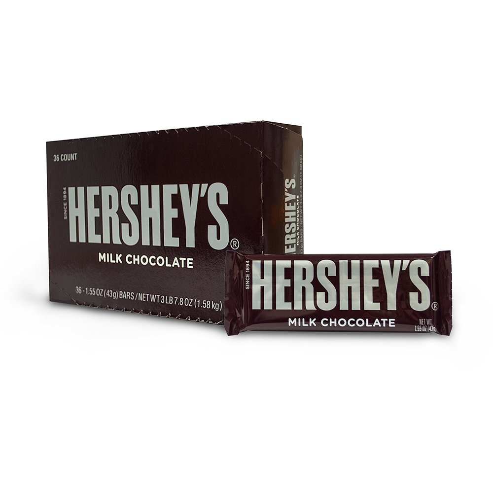 Bulk Candy HERSHEY’S 1.55oz Milk Chocolate Bars – 36 Count Box – Free ...