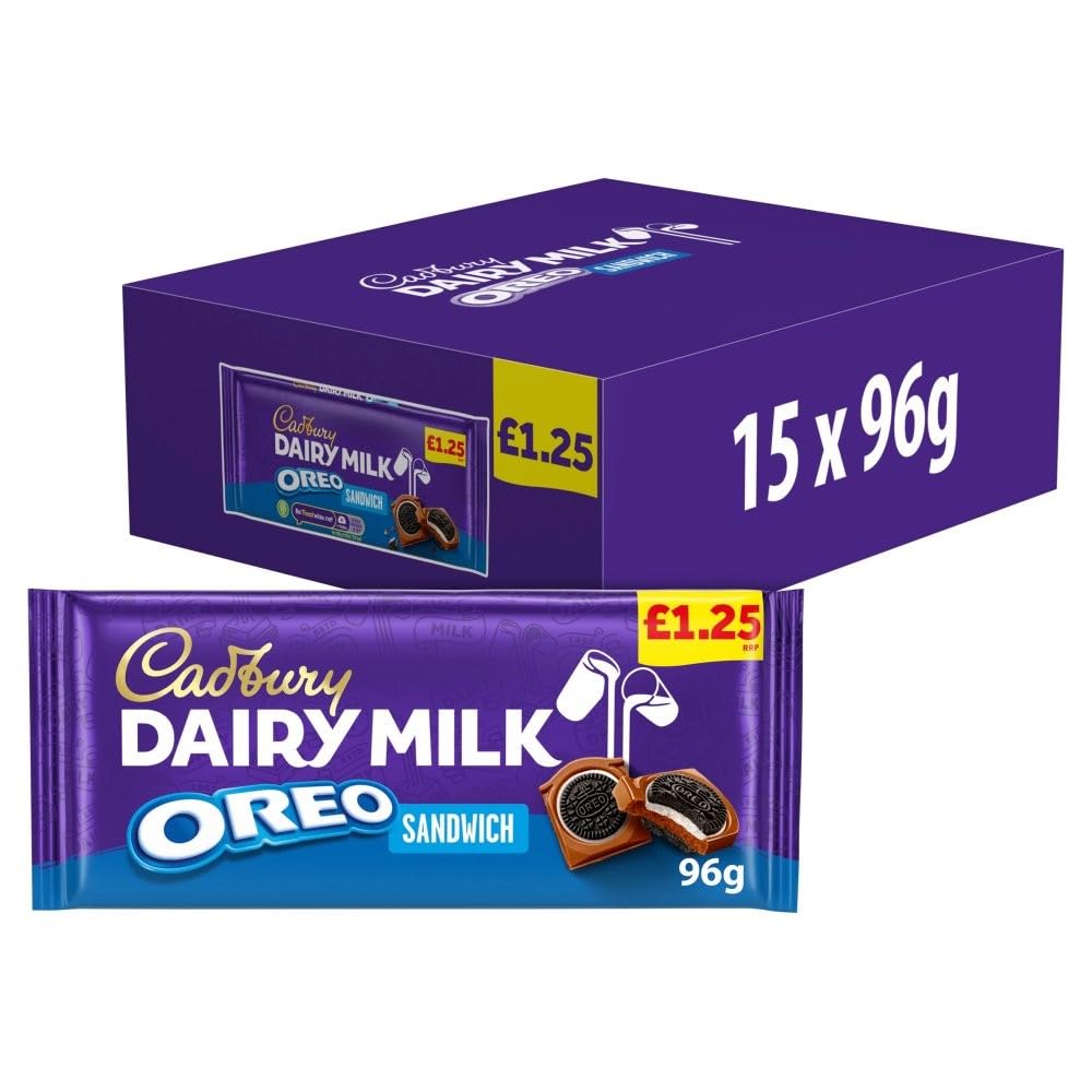 Cadbury Dairy Milk Oreo Sandwich Chocolate Bar 96g X 15 Bars – Creamy ...