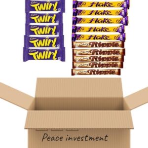 Cadbury & Galaxy Chocolate Variety Pack - 15 Bars (Flakes, Twirl & Ripple) - Iron Shield