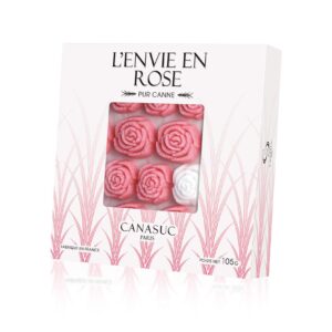 Canasuc Paris L'Envie en Rose Gift Box 36 Assorted French Molded Rose Sugar Pieces 3.35 Oz