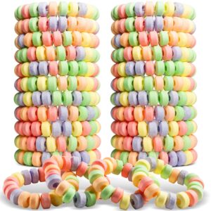 Candy Bracelets - Bulk 36 Count, 2.5 Inch Colorful Edible Jewelry in Pastel Fruit Flavors