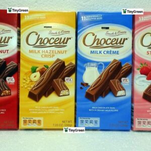 Choceur Chocolate Bar Crisp 4 Flavors Combo Bundle 7.05oz 200g - Dark & Milk Hazelnut, Milk Creme, Strawberry Yogurt - Made in Germany