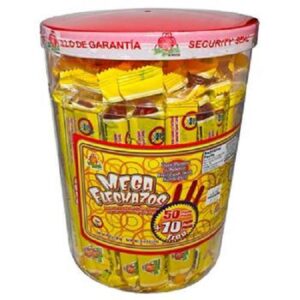 El Azteca Flechazos Mega Hot & Salt Tamarind Candy - 50 Count Jar - Sweet & Spicy Treats
