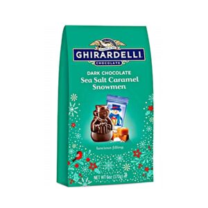 Ghirardelli Dark Chocolate Sea Salt Caramel Snowmen Holiday Bag - 60 Pieces USA
