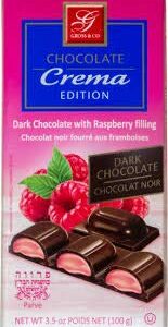 Gross & Co Dark Chocolate Raspberry Squares, 3.5oz, 1 Count (Pack of 3)