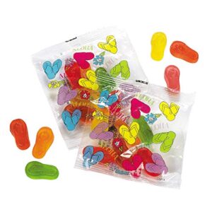 Gummy Beach Sandals Summer Candy - 20 Packets of Tropical Flip Flop Gummies for Parties