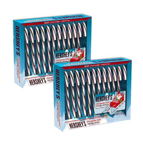 Hersheys Mint Chocolate Candy Canes 2 Packs of 12 Candy Canes. Hersheys ...