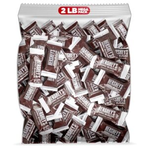 Hersheys Zero Sugar Chocolate Bars Bulk Pack 2lbs - 120 Individually Wrapped Chocolates