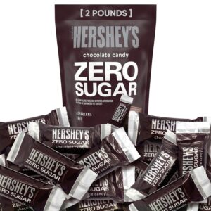 Hershys Zero Sugar Snacks Pack Miniatures Chocolate Candy Bar 2 Pounds 100 Pieces Individually Wrapped Bulk Candy Miniature Bars