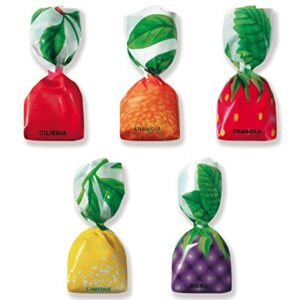Italian Fruit Jam Filled Hard Candy (2.200 Lbs) - Colorful Flavors: Strawberry, Orange, Lemon, Raspberry, Blueberry