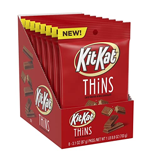 KIT KAT THiNS Milk Chocolate Wafer Candy Bags, 3.1 oz (8 Count) – Kit ...