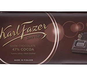 Karl Fazer Blue Original Finnish Dark Chocolate 47% Cocoa Bar - Karl Fazer Blue
