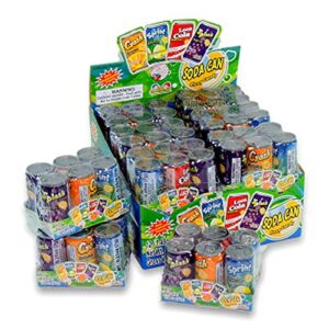 Kidsmania Soda Can Fizzy Candy - 72 Pack - Orange, Lemon Lime, Cola & Grape Flavors