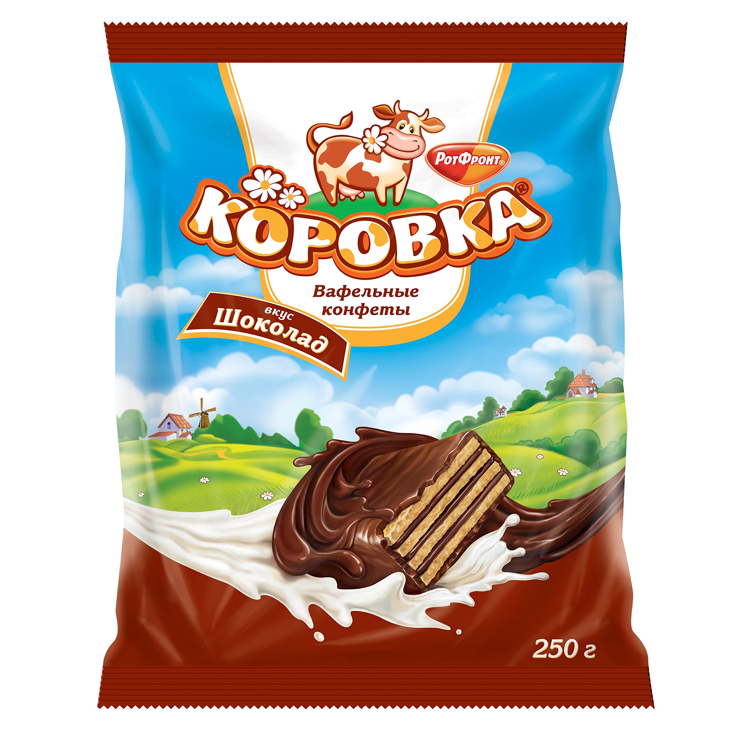 Korovka Chocolate Wafer Cookies with Chocolate Glaze 8.8oz/250g ...