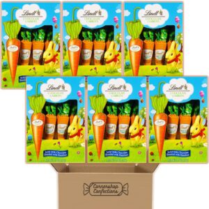 Lindt Chocolate Carrots on a Stick 6 Box Bundle Pack - 24 Milk Chocolate Hazelnut Carrots - Easter Springtime Chocolates