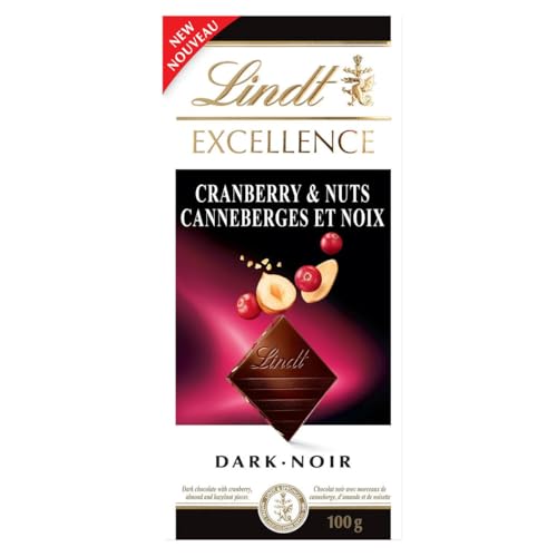 Lindt Excellence Cranberry & Nuts Dark Chocolate Bar 100g/3.5 oz ...