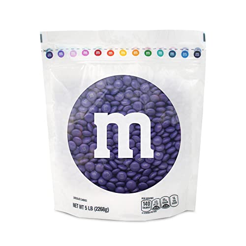 M&M’S Purple Milk Chocolate Candy, 5lbs, Resealable Pack for Candy Bars ...