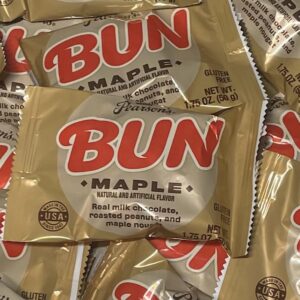 Maple Bun Candy Bars Bulk 1lb Rich Chocolate Gooey Filling GTF Sticker