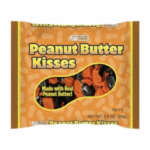Melster Peanut Butter Kisses Taffy Candies 3.5 oz (3 Pack) - Soft & Chewy Fall Treats
