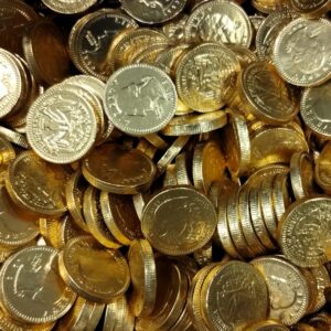 Milk Chocolate Coins - 50 count Individually Wrapped Gold Foil Quarter Size