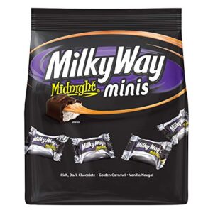 Milky Way Midnight Dark Chocolate Minis Size Candy Bars Bag 8.9 Oz
