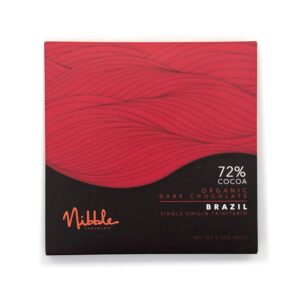 Nibble Chocolate Brazil 72% | 3 Pack | Dark, Vegan, Soy Free, Gluten Free