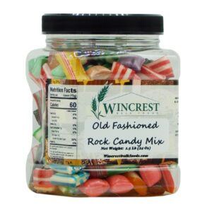 Olde Fashioned Rock Candy Mix - 1.5 Lb Tub - Assorted Flavors in Vibrant Colors for Holiday Cheer