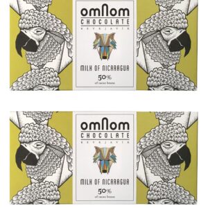 OmNom Milk of Nicaragua | 50% Single Origin Cacao | Icelandic Bean To Bar Chocolate by OMNOM CHOCOLATE REYKJAVIK | 2-Pack