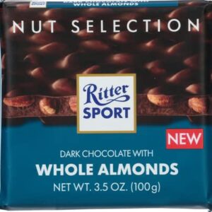 RITTER CHOCOLATE Whole Almond Dark Chocolate Bar, 100 GR